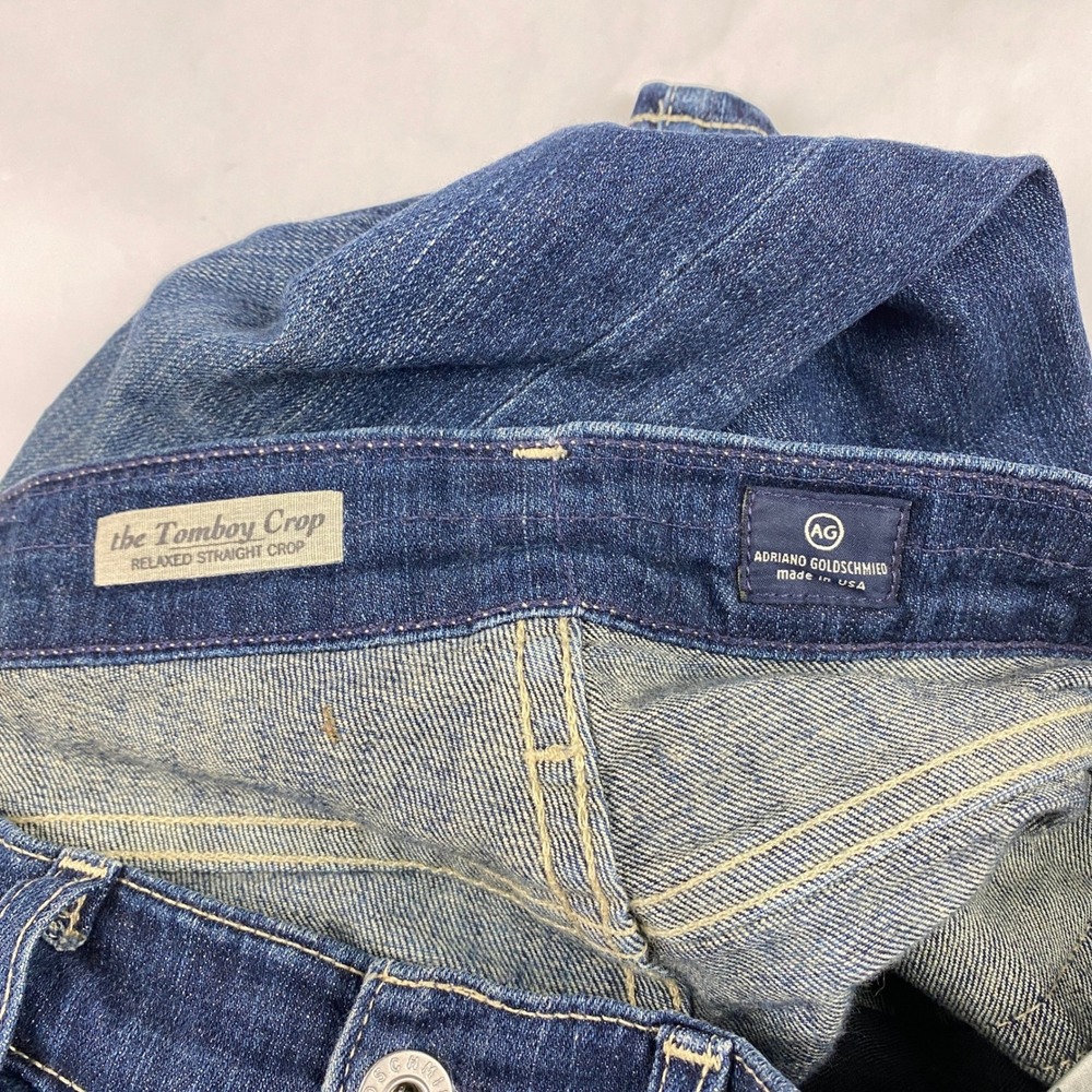 AG The Tomboy Relaxed Straight Crop Jeans Women's 28 Blue - Picture 12 of 14